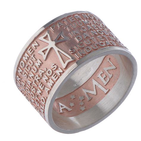 Ring AMEN Vater Unser Latein rosa Silber 925 | Online Verfauf auf HOLYART