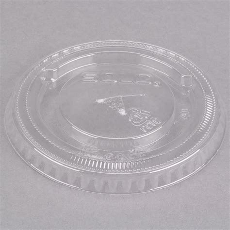 Solo 600ts 9 10 Oz Clear Flat Pet Plastic Lid With Straw Slot 2500case