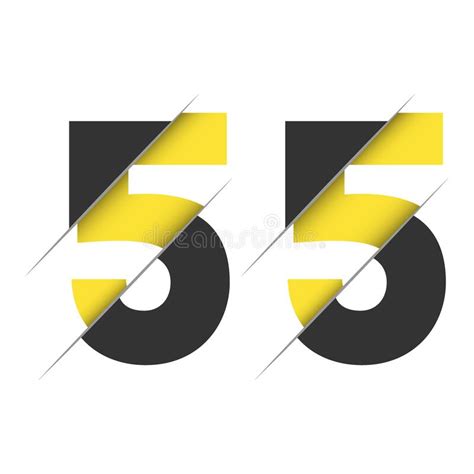 55 5 Number Logo Design With A Creative Cut And Black Circle Background