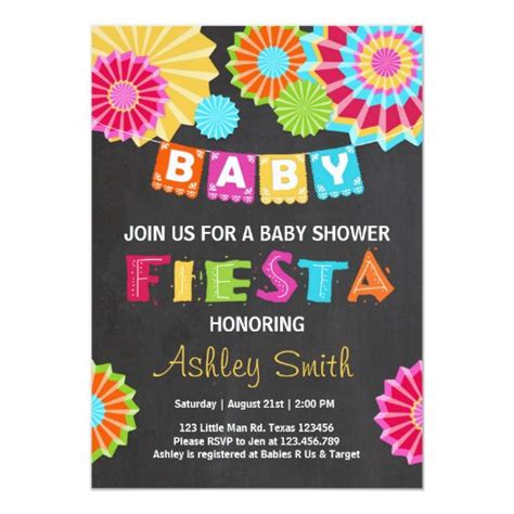 Fiesta Baby Shower Invitation Mexican Baby Shower Zazzle