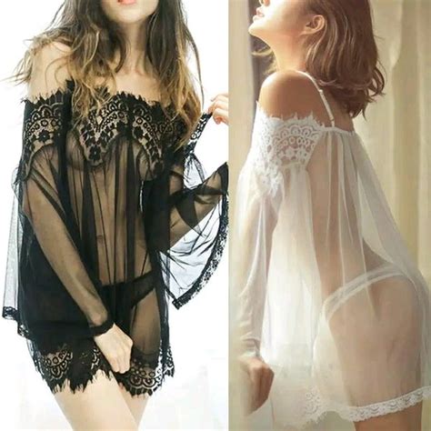 Jual Lingerie Baju Tidur Hitam Sexy Super Transparan Atau Nerawang