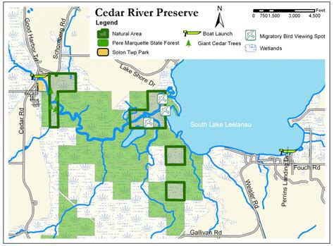 Cedar River Preserve Map 45 X 325small The Leelanau Conservancy