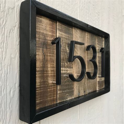 House Numbers Rustic Modern Address Sign Farmhouse Decor Outdoor Sign