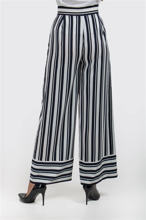Black And White Stripe Wide Leg Pants Faspiration