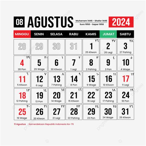 Kalender August 2024 Moderne Einfache Vorlage Vektor August 2024