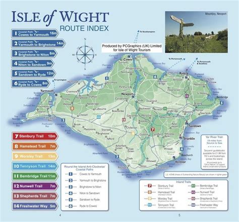 Route Index Of Isle Of Wight Walks Produced By Pcgraphics For Isle Of