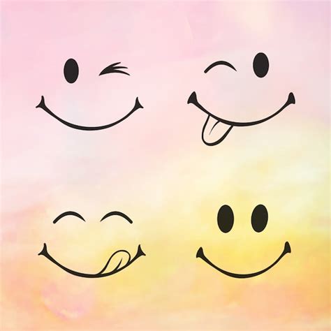 Smile Smiley Face Svgemoji Cutting Filesmiley Silhouette Etsy