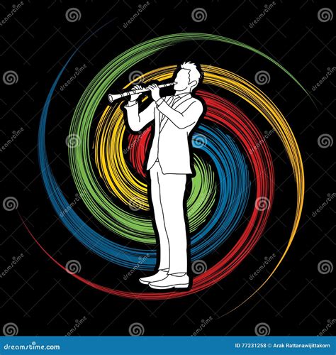 Clarinet Player Stock Vector Illustration Of Male Clarinetist 77231258