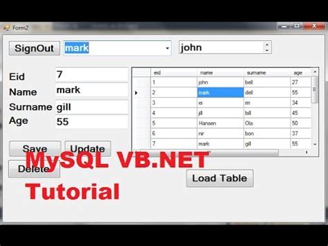 MySQL VB NET Tutorial Show Database Values In Table Or DataGridView YouTube