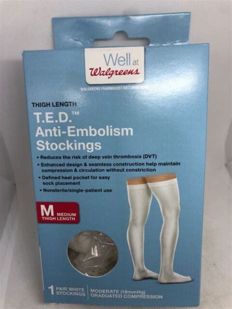 Walgreens Anti Embolism Thigh Length Closed Toe Stockings Size Medium