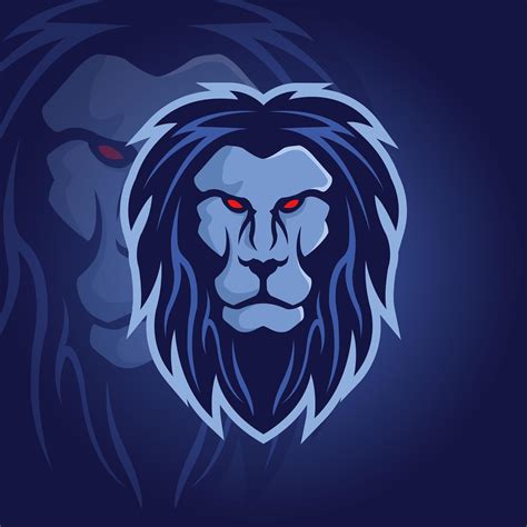 Blue Lion Head Mascot Logo 1178977 Vector Art At Vecteezy