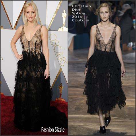 Jennifer Lawrence In Christian Dior Couture Oscars 2016 Fashionsizzle