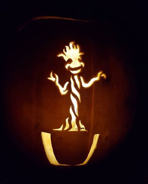 Baby Groot Pumpkin From Guardian Of The Galaxy Nerdy And Geeky
