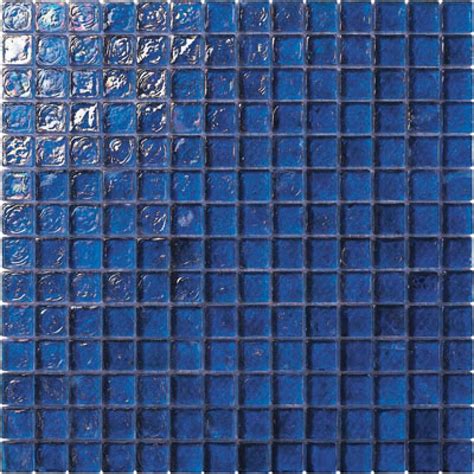 Cobalt Blue Irredescent Reflection Rippled Glass Mosaic