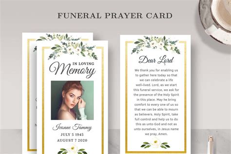Funeral Memorial Prayer Card Pc002 Funeral Cards Prayer Cards