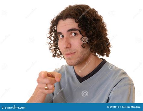 Young Man Points Accusing Finger Stock Image Image Of White Grin