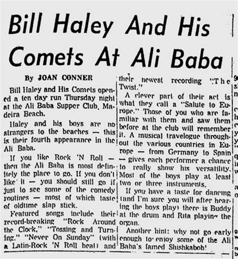 Rock And Roll Newspaper Press History Bill Haley The Evening