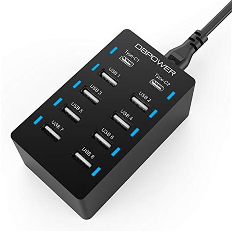 Usb Type C Charger Dbpower 60w 12a 10 Port Usb Charging Station With 2