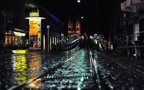 Night Rain In The City Hd Wallpapers Widescreen 2560x1600 Night Rain