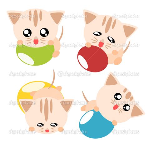 Cartoon Cat Play Ball Illustration Stock Vector Image By ©sweetcrisis