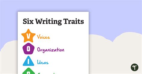 Voices Six Writing Traits Posters Teach Starter