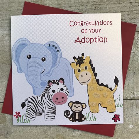 White Cotton Cards Congratulations On Your Adoption Handmade Card White PD Amazon Co Uk