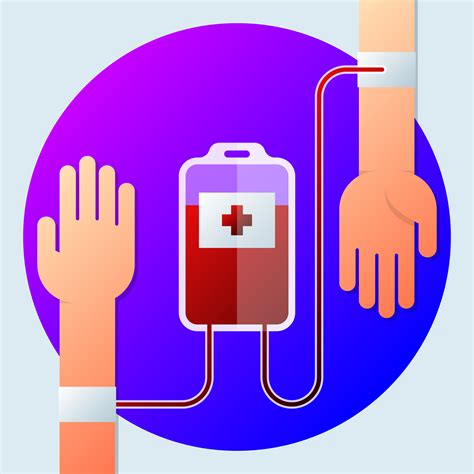 Two Hands With Blood Transfusion Illustration Vector Art At Vecteezy