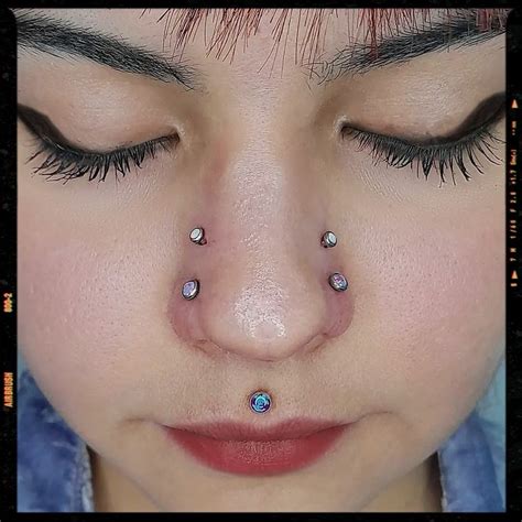 Double Nose Piercing Inspiration