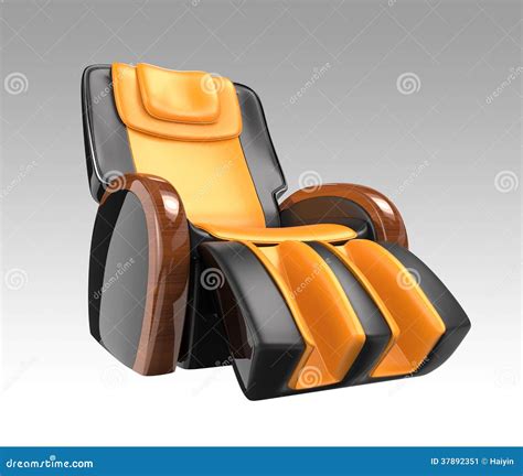 Black And Yellow Leather Reclining Massage Chair Stock Illustration Illustration Of Cozy
