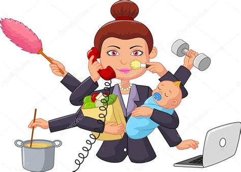 Cartoon Multitasking Housewife Stock Illustration By ©tigatelu 67088245