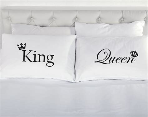 King And Queen Crowns Pair Pillowcases Printed Pillow Case