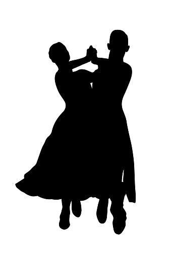 Tanzende Paar Männlich Und Weiblich Schwarze Silhouette Stock Vektor Art Und Mehr Bilder Von