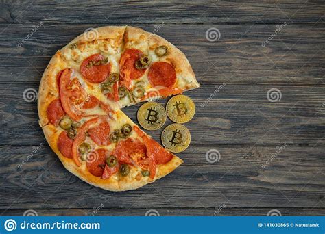 It charges a small fee to do the currency exchange. Bitcoin Pizza Day 22 May. Cryptocommunity Holiday. Concept Of Buying Pizza With Bitcoin Stock ...