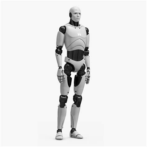 Sci Fi Humanoid Male Robot Standing Pose 3d Model 169 3ds Blend
