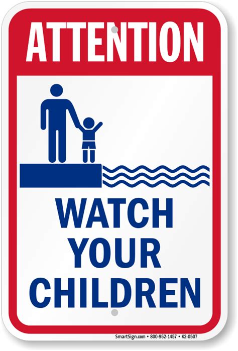 Attention Watch Your Children Pool Sign Sku K2 0507