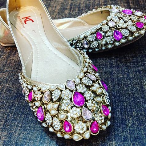Kundan Khusse Bridal Shoes Indian Jutti Bridal Shoes Peep Toe Fashion