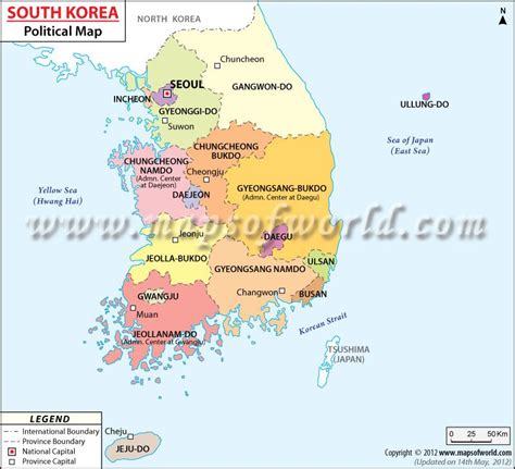 Political Map Of Southkorea Map South Korea Politics