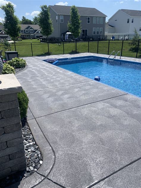 Concrete Pool Deck Staining And Sealing Before And After