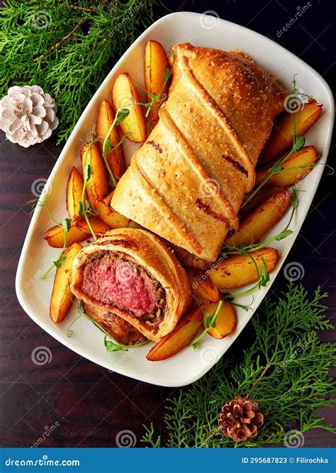 Classic Steak Dish Beef Wellington With Potato Stock Image Image Of