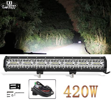 Co Light 420w 3 Rows Led Light Bar Car 20 Inch Spot Flood Combo Beam