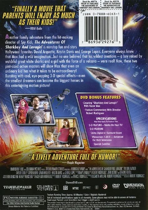 Adventures Of Sharkboy And Lavagirl In D The Dvd Dvd Empire