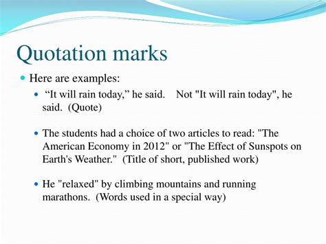 PPT - Quotation Marks PowerPoint Presentation, free download - ID:4911818