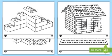 Building Brick Coloring Pages Teacher Made Twinkl
