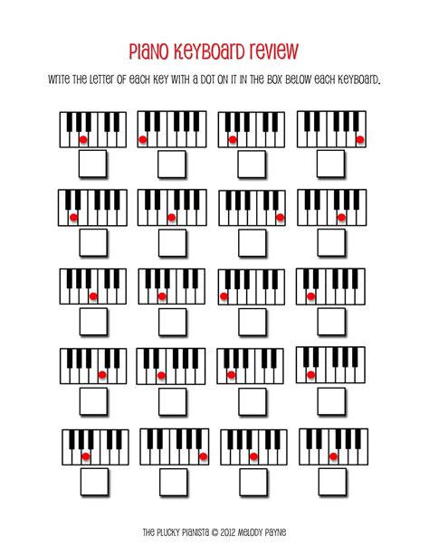 Piano Keyboard Review Piano Teaching Resources Piano Worksheets