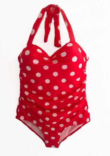Red Halter Neck Polka Dot Print Swimwear On Sale Only Us2628 Now Buy