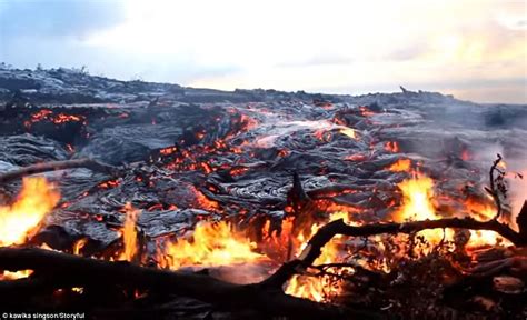 Hawaii Volcano Appears To Show Off A Red Hot Grin Complete With Glowing