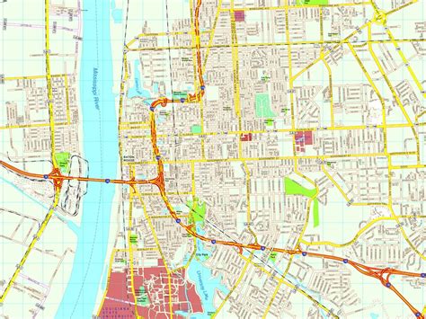 East baton rouge parish, louisiana, united states, north america geographical coordinates: Baton Rouge map. Eps Illustrator Vector City Maps USA ...