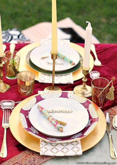The elegant and rich traditional fabrics are decorated with arabic motifs, as well as paintings, curtains, canopies, sitting and reception rooms. Moroccan Inspired Party - Celebrations at Home