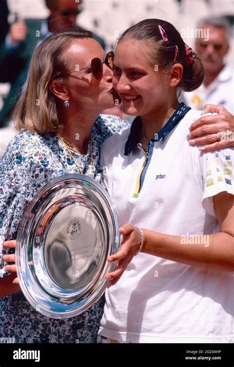 Russian Tennis Player Nadia Petrova Roland Garros France 1998 Stock