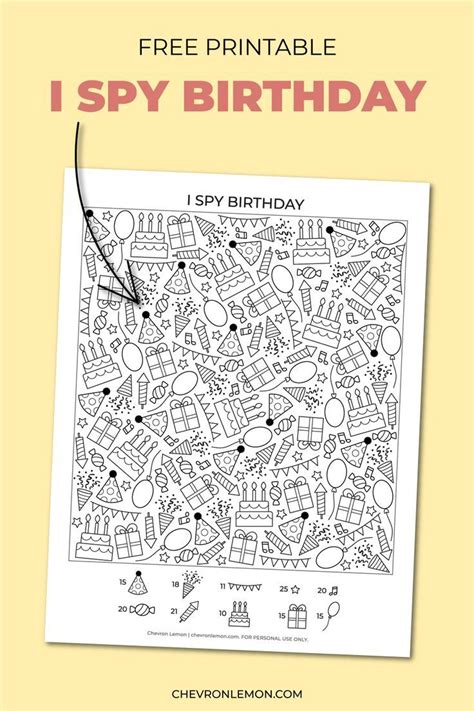 Free Printable I Spy Birthday Printable Activities For Kids
